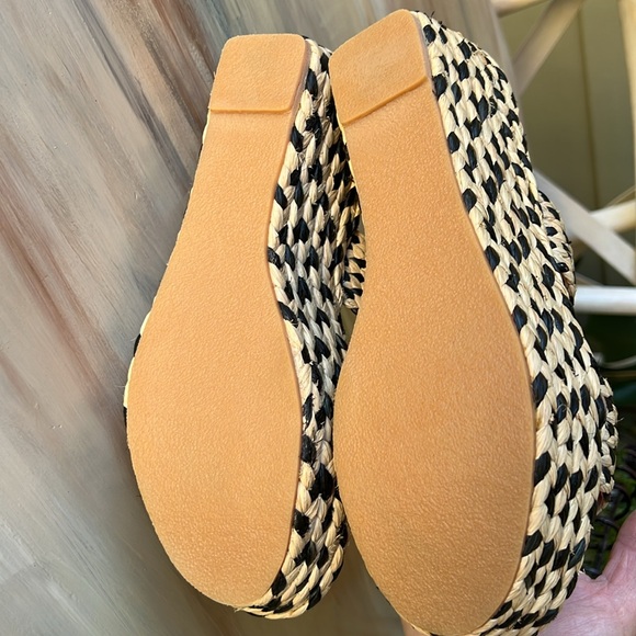 Robert Clergerie Rafia Double Band Platform Slides - Picture 8 of 13